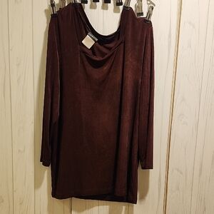 Chic Chocolate Brown Women's Cowl Neck Sweater